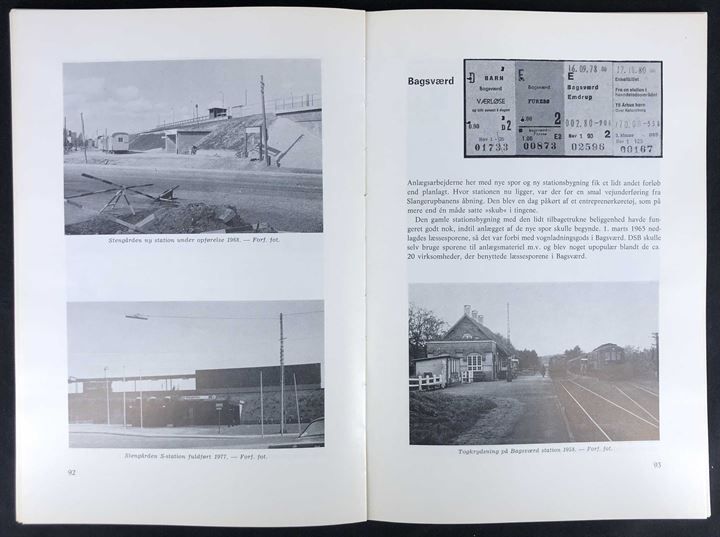 KSB - DSB / Slangerupbanen - Hareskovbanen af P. Thomassen. 182 sider illustreret jubilæumsskrift med bl.a. gengivelse af stationer og togbilletter. 
