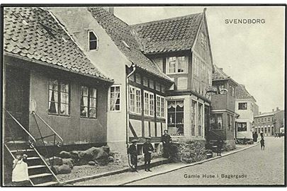 Gamle huse i Bagergade, Svendborg. Stenders no. 3699