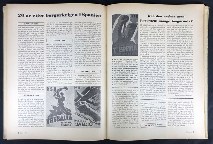 Fri Ungdom, Danmarks socialdemokratiske Ungdoms tidsskrift i indbundet årgang 1956.