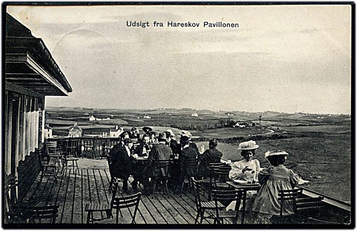 Hareskov, udsigt fra pavillonen. P. Alstrup no. 7467. Anvendt i Bagsværd d. 26.8.1907.