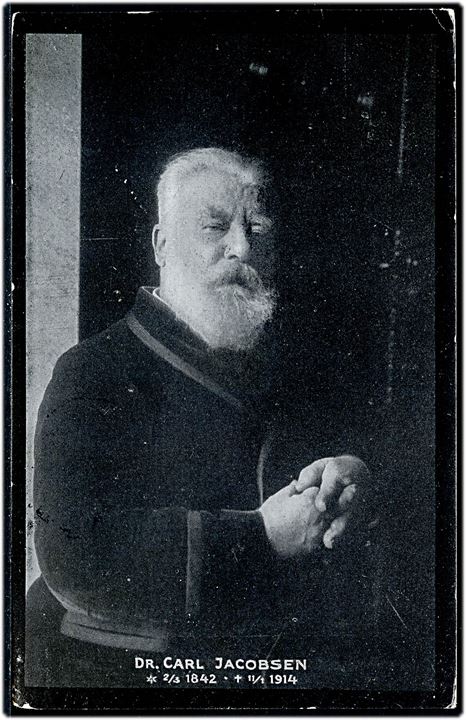 Brygger Carl Jacobsen 1842 - 1914. Mindekort. A. Vincent u/no.