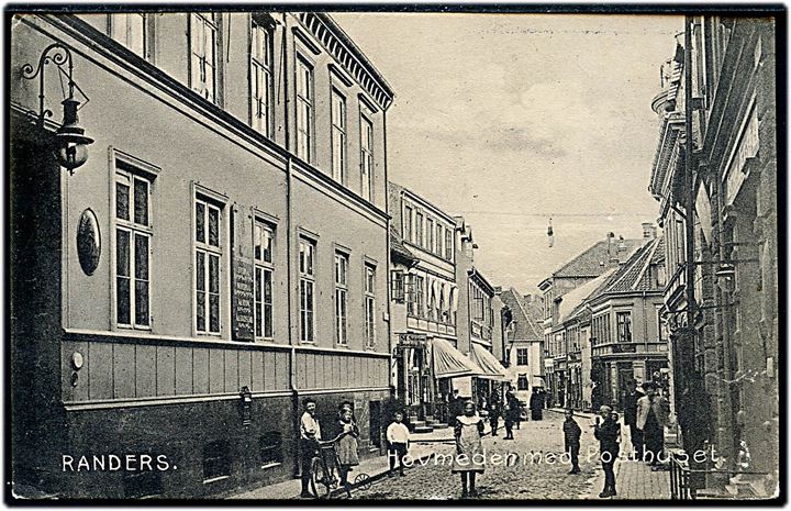 Randers, Hovmeden med posthuset. E. Nielsen no. 10660.