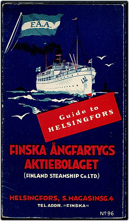 Finska Ångfartygs Aktiebolaget. Lille folder med bykort over Helsingfors.