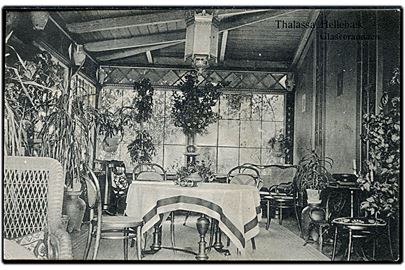 Hellebæk, Thalassa, glasverandaen. L. Christensen no. 105.