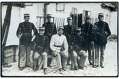 Soldater fra 25. Bataillon. Fotokort anvendt fra Nyborg 1912.