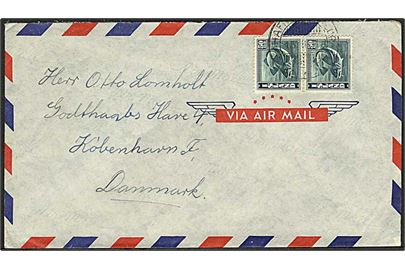 50 aur Torsk i parstykke på luftpostbrev fra Hafnarfjördur d. 15.3.1948 (dato utydelig) til København, Danmark.