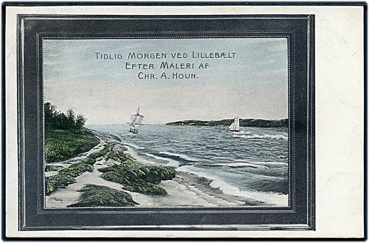 Chr. A. Houn: Tidlig morgen ved Lillebælt. Fredericia boghandel no. 10917.