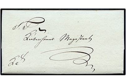 1829. Tjenestebrev mærket K.T. med indhold dateret Bornholms Amtsstue d. 17.6.1829 til Kiøbenhavns Magistrat.