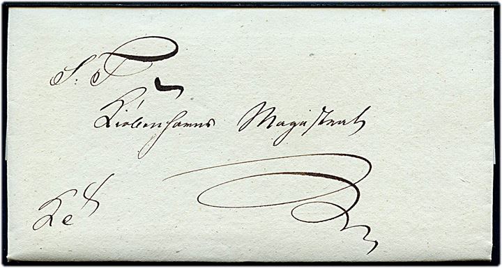 1829. Tjenestebrev mærket K.T. med indhold dateret Bornholms Amtsstue d. 17.6.1829 til Kiøbenhavns Magistrat.