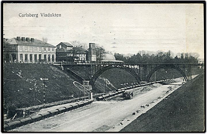 Købh., Carlsberg Viadukten med anlægsarbejde. Sk. B. & Kf. no. 2891.