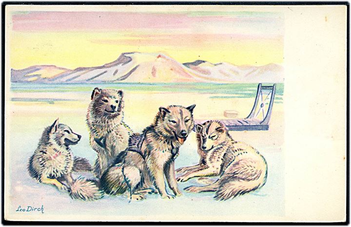 Leo Dirch: Grønlandske slædehunde. U/no.