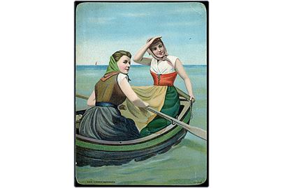 Piger i robåd. A. Vincent u/no. Dateret d. 14.2.1900. Plet.