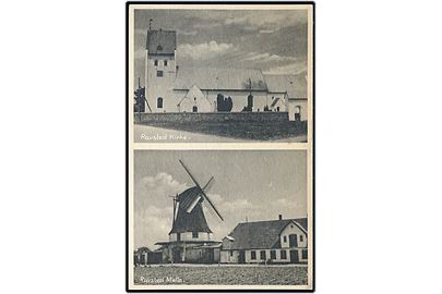 Ravsted, kirke og mølle. P. Andersen no. 8642-51.