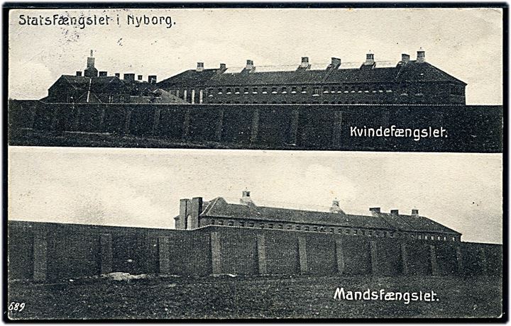 Nyborg, Statsfængslet med Mande og Kvinde afdeling. No. 689.
