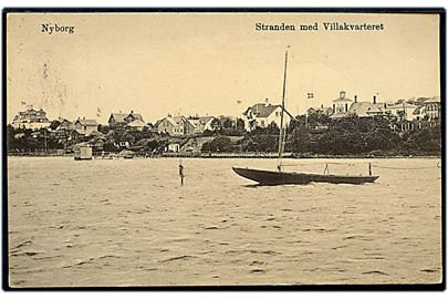 Nyborg, Stranden med Villakvarteret. J. Hansen u/no.