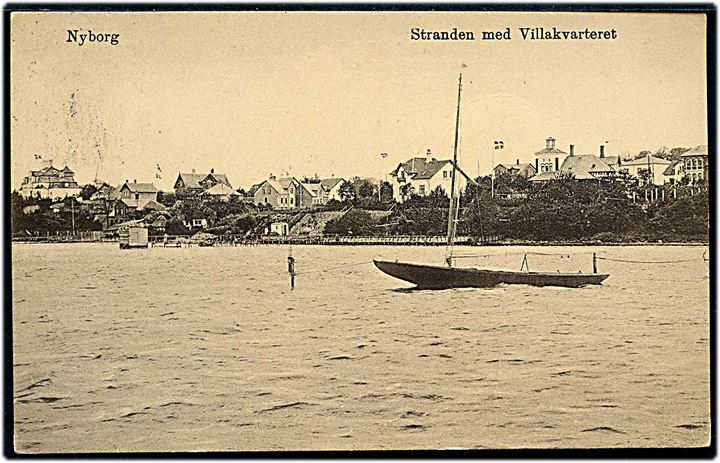 Nyborg, Stranden med Villakvarteret. J. Hansen u/no.