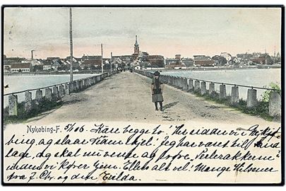 Nykøbing F., udsigt fra broen. Stenders no. 562.