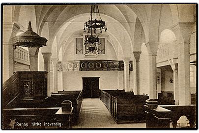 Rønne kirke indvendig. Stenders no. 19217.