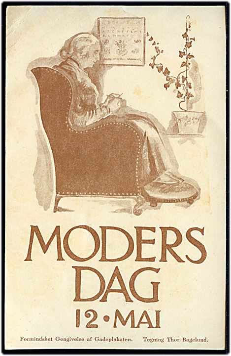Thor Bøgelund: Gengivense af plakaten til Moders Dag d. 12. Maj 1929. Andreasen & Lachmann u/no.