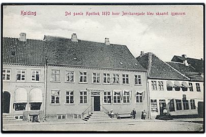Kolding, Det gamle Apothek 1870 hvor Jernbanegade blev skaaret igjennem. U/no.