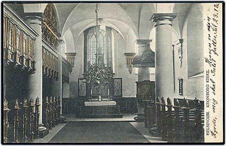 Helsingør, interiør fra Kronborg kirke. P. Alstrup no. 859.