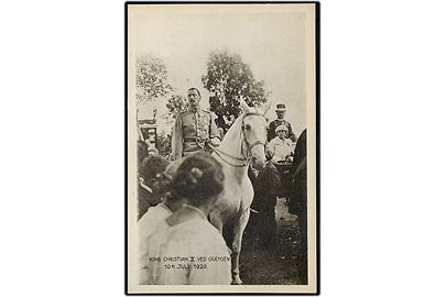 Genforening. Chr. X til hest ved Frederikshøj d. 10.7.1920. Stenders no. 53377.