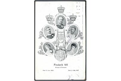 Fr. VIII. Mindekort med billeder af den kongelige familie. U/no.