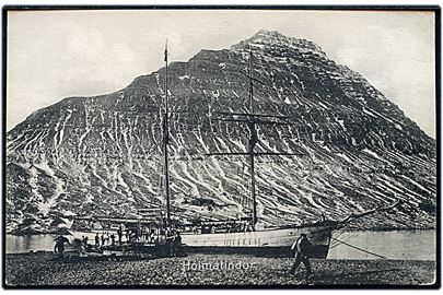 Island, Hólmatindur med sejlskib. Ingm. Sveinsson no. 18944.