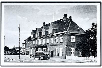 Sønderborg. Bystationen med rutebil. Stenders no. Sønderbog 46.