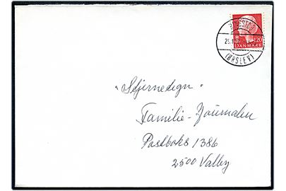 120 øre Margrethe på brev annulleret med parentes stempel Ringsted (Ørslev) d. 29.12.1977 til Valby.