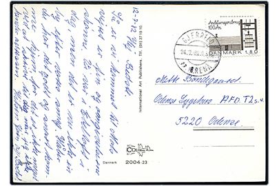 1,80 kr. Andelsmejeribruget 100 år på brevkort annulleret med pr.stempel Gjerrild pr. Grenå d. 14.7.1982 til Odense.