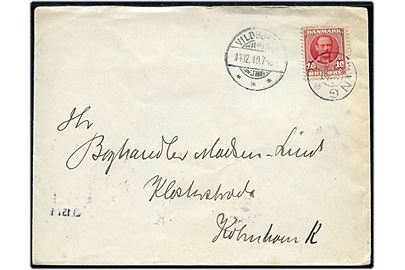 10 øre Fr. VIII på brev annulleret med stjernestempel TIMRING og sidestemplet Vildbjerg d. 14.12.1910 til København.