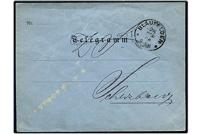 Ufrankeret Baden-Württemberg Telegramkuvert stemplet Blaufelden d. 26.9.1868 til Schrozberg. Ank.stempel i Schrozberg d. 26.9.1868.