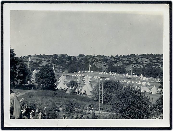Trollhättan lejren 1923. Udsigt over spejderlejren. Foto 9x12 cm.