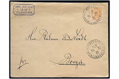 20 pen Våben på brev fra Helsingfors d. 26.11.1889 til Borgå.