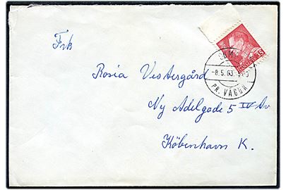 35 øre Fr. IX på brev annulleret med pr.-stempel Sumba pr. Vagúr d. 8.5.1963 til København.