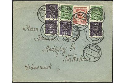 60 gr. blandingsfrankeret brev fra Tomaszow d. 2.1.1933 til Nakskov, Danmark.