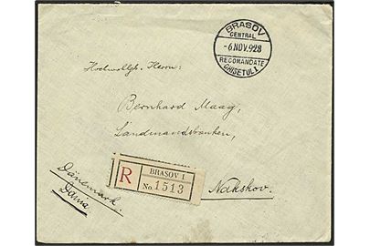 10 Lei Kong Michael i parstykke på bagsiden af anbefalet brev fra Brasov d. 6.11.1928 til Nakskov, Danmark.