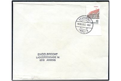 40 øre Bygningskunst på brev annulleret med bureaustempel Bramming - Tønder T.483 d. 10.10.1973 til Assens.