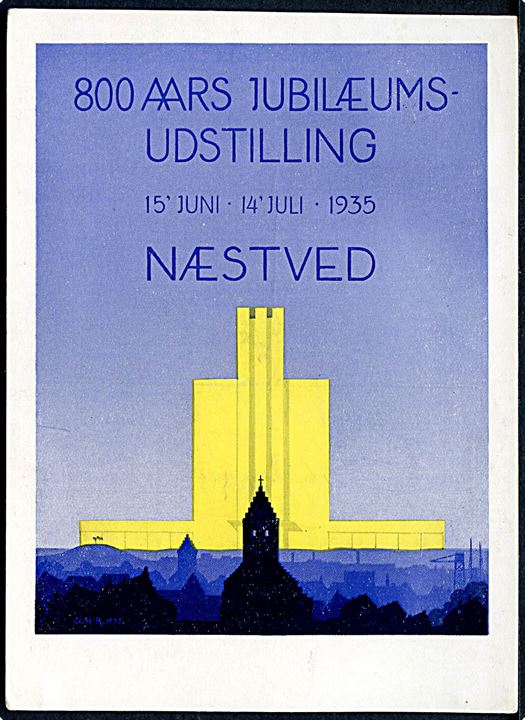 Urban Hansen-Reistrup's plakat til 800 aars jubilæumsudstilling i Næstved 1935. U/no.