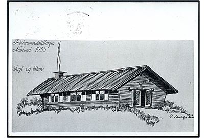 Næstved. Jubilæumsudstillingen i Næstved 1935. Jagt og Skov hytten. Stenders no. 203.