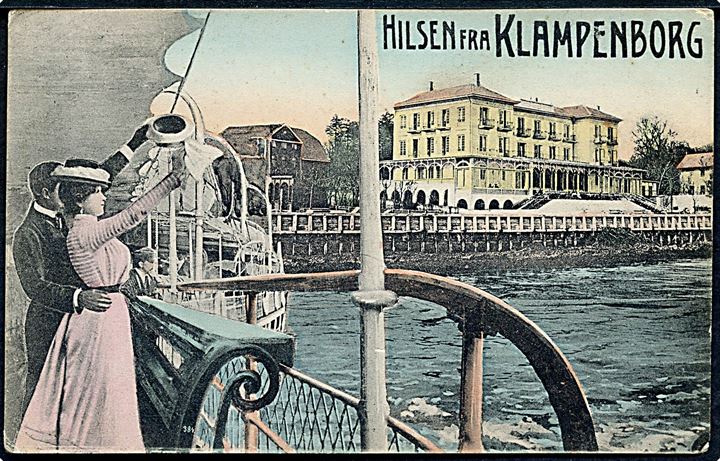 Klampenborg, Hilsen fra med badehotel. A. Vincent no. 4037.