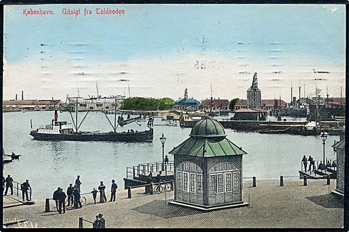 Købh., Toldboden med dampskibet S/S Gustav og Holmen i baggrunden. No. 3172