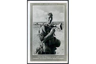 Ewig junge Infanterie, propagandakort med grenadier fra Wehrmacht med let maskingevær. E. Gutjahr no. 178.