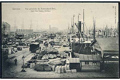 Belgien, Antwerpen, havneparti med Kattendysk-Dok. No. 61.