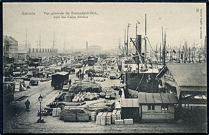 Belgien, Antwerpen, havneparti med Kattendysk-Dok. No. 61.
