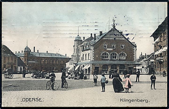 Odense, Klingenberg med Torvehallen. Stenders no. 7175.