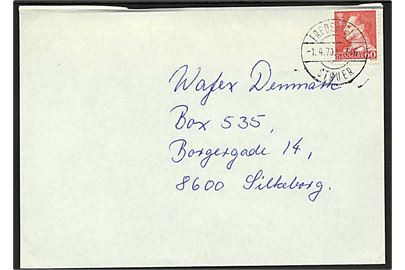 60 øre Fr. IX på brev annulleret med bureaustempel Fredericia - Struer T.746 d. 1.4.1970 til Silkeborg.