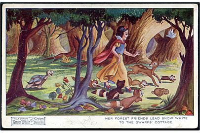 Walt Disney: Snehvide og de syv Dværge. Valentines no. 4168. Kortet noget slidt. 