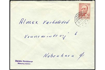 60 øre H. Chr. Sonne på brev fra Skørping d. 22.1.1968 til København. Afs.-stempel: Danske Statsbaner / Skørping station.
